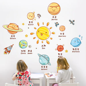 Importé - Décoration autocollants de planète Bébé/Enfant