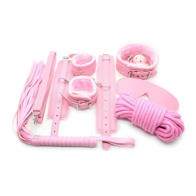 SEXTOYS Ensemble De Bondage De Couleur Rose - 10 Pièces - Velouté Coquin - Soft SM