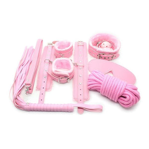 SEXTOYS Ensemble De Bondage De Couleur Rose - 10 Pièces - Velouté Coquin - Soft SM