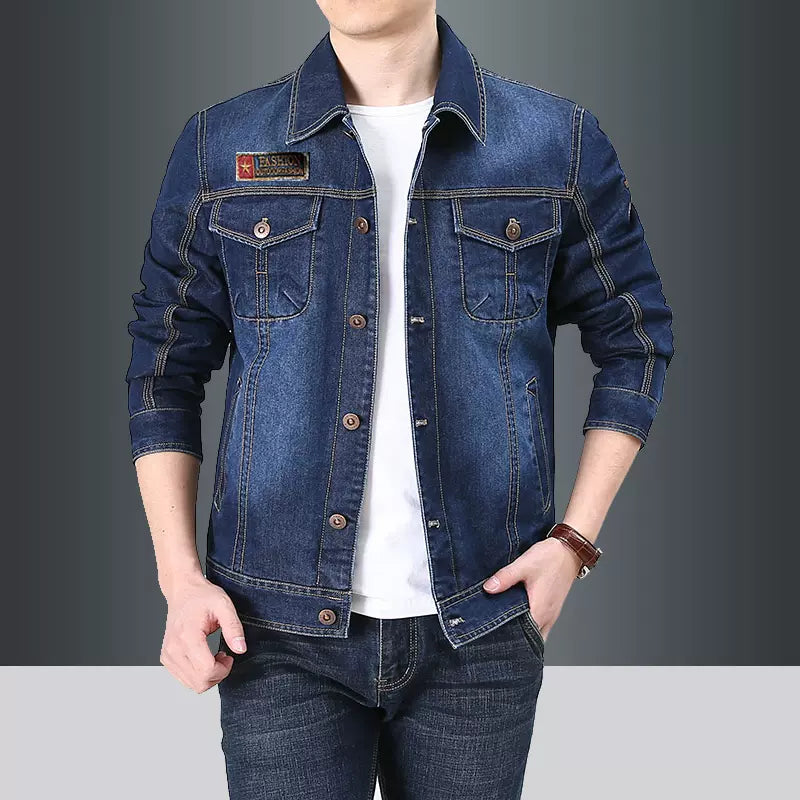 Importé - Jacket Jean Denim Homme Slim Fit Manches Longues