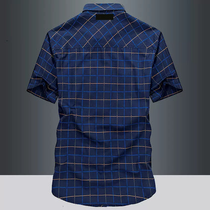 Importé - Chemise Slim Homme 100% Coton Décontracté Manches Courtes