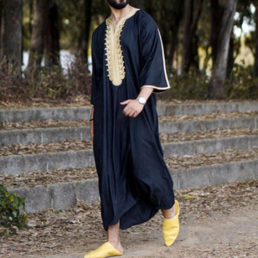 Importé - Boubou Brodé Homme Décontracté Manche Courte