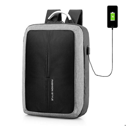 Sac à Dos Intelligent - USB -Antivol-Résistant à L'Eau-Compatible Ordinateur - Noir/Gris