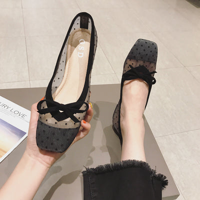 Importé - Sandales plates Escarpins en mailles pour femmes