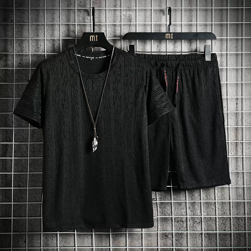 Importé - Ensemble Bermuda Homme Décontracté Manches Courtes Col V
