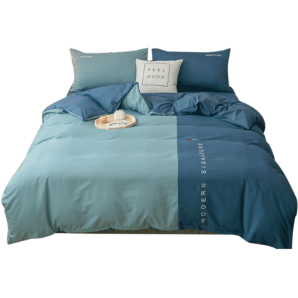 Importé - Drap De Lit Ponçage 4 Pièces Brodé Couette De Style Nordique 3 Pièces 4 Housse De Couette En Coton