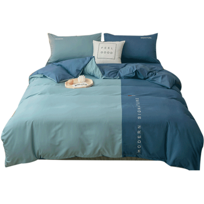 Importé - Drap De Lit Ponçage 4 Pièces Brodé Couette De Style Nordique 3 Pièces 4 Housse De Couette En Coton