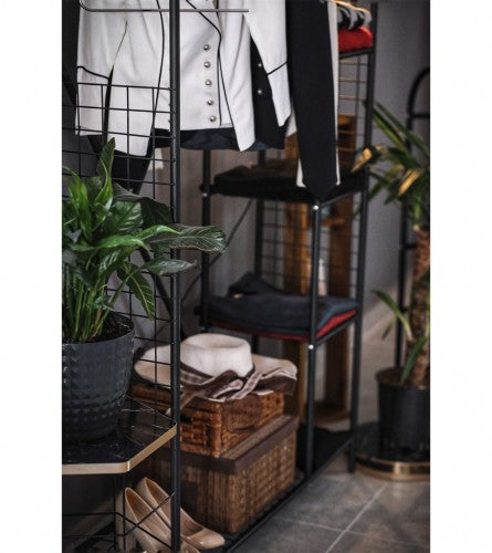 ETAGERE PORTE VETEMENTS-ET CHAUSSURES-1 BARRE-4 NIVEAUX