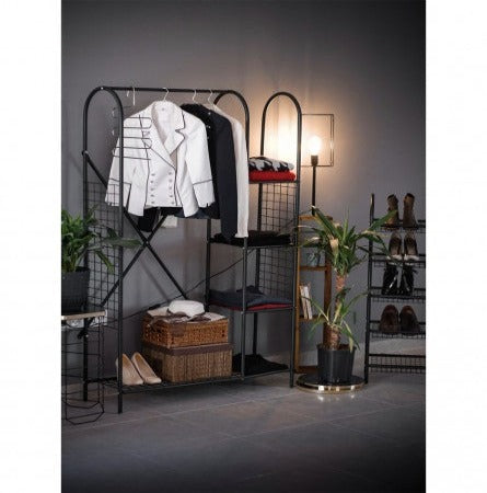 ETAGERE PORTE VETEMENTS-ET CHAUSSURES-1 BARRE-4 NIVEAUX