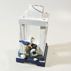 PHOTOPHORE EN VERRE/BOIS -THEME MARIN-MA08024B