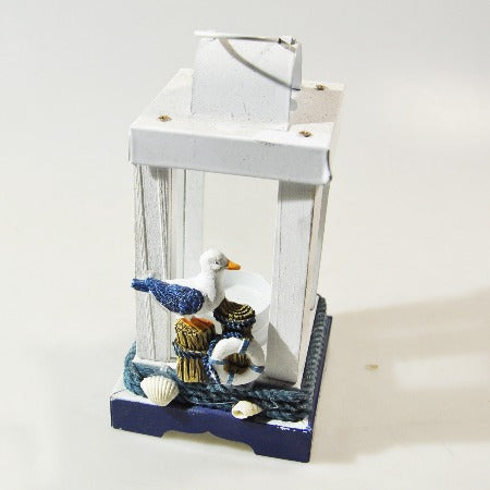 PHOTOPHORE EN VERRE/BOIS -THEME MARIN-MA08024B