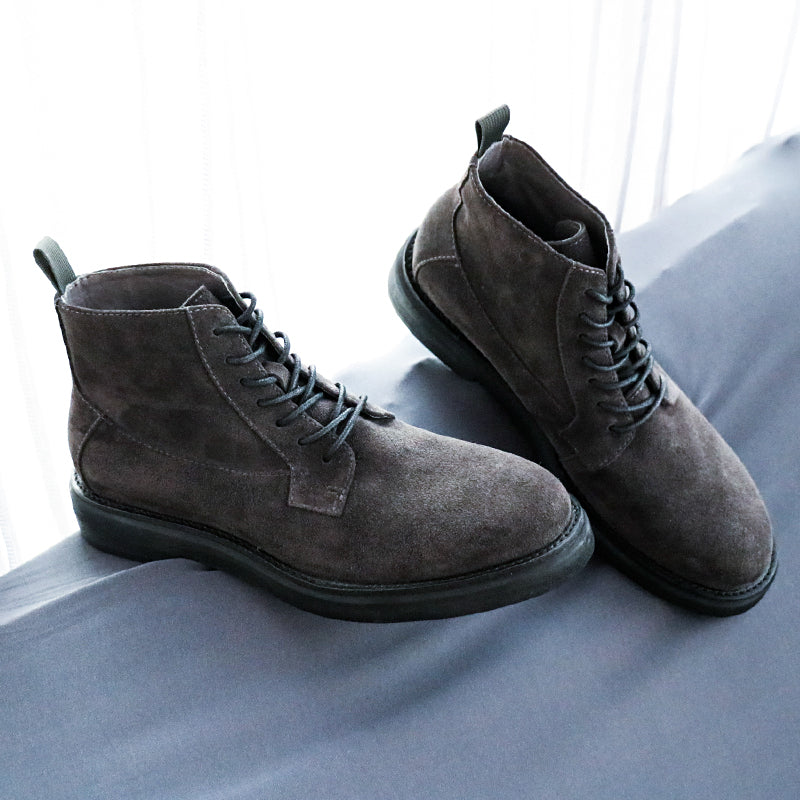 Importé - Chaussure Homme Style Martin Bottes En Cuir De Daim