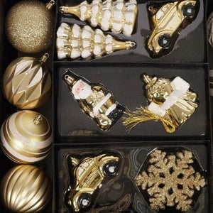 DECO NOEL A SUSPENDRE-20PCS-DANS COFFRET DORE BLANC-ASST