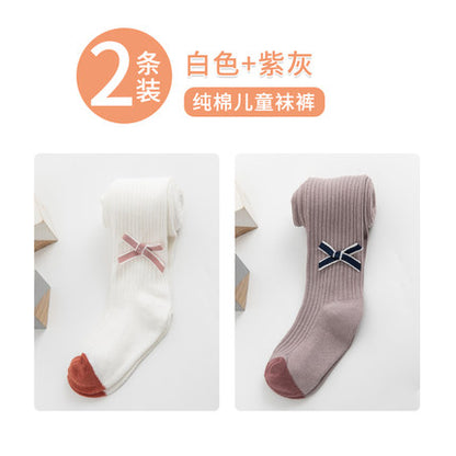 Importé - Lot de 1 & 2 Paires de Collant pour Bébé/Enfants 100% Coton