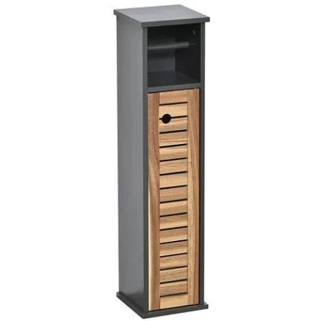 MEUBLE DE SDB RESERVE +DEROULEUR DE PAPIER TOILETTE EN BAMBOU NOIR