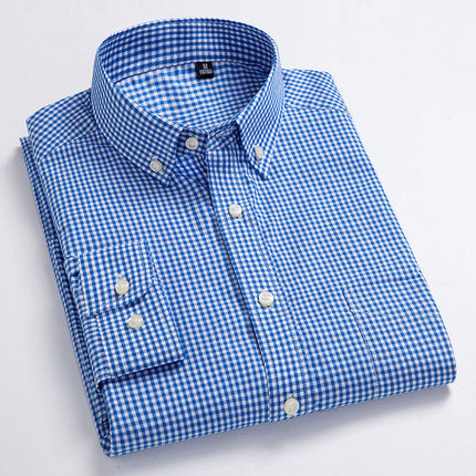 Importé - Chemise Hommes Pur Coton Carreaux Manches Longues