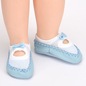 Importé - lot de 2 Paires de Chaussons Bébé/Enfants 100% Coton à Nœud Papillon