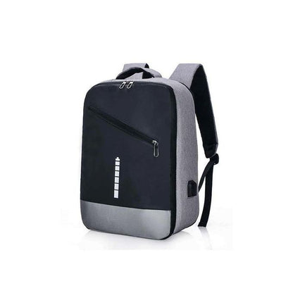 Sac à Dos Bi-colore De Grande Capacité Etanche Avec Port De Charge USB -Gris/Noir