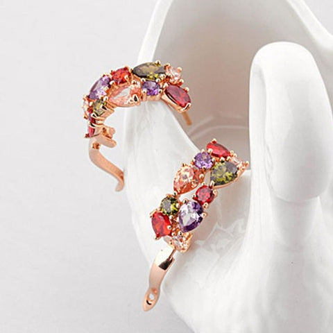 Importé - Boucles D'oreilles en cristal de Zircon Multicolors