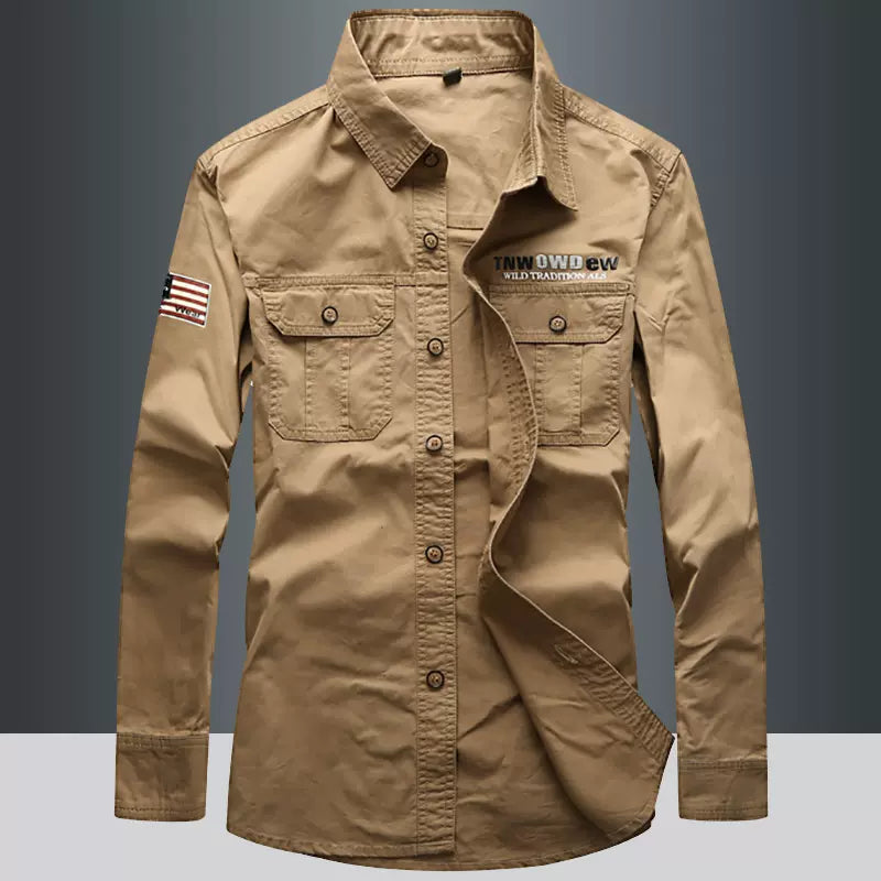 Import Chemise Homme Militaire 100 Coton Manches Longues