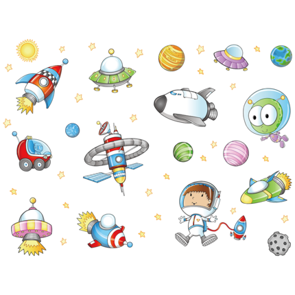 Importé - Décoration Murale Espace Astronaute pour Bébé/Enfant