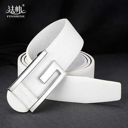 Importé - Ceinture Homme Fashion En Cuir Véritable Boucle Acier