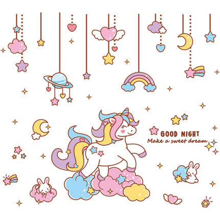 Importé - Décoration Murale Papier Peint Motif Cheval pour Bébé/Enfant