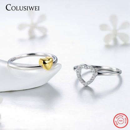 Importé -  Bague en Forme de Cœur Or Doré