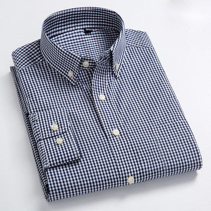 Importé - Chemise Hommes Pur Coton Carreaux Manches Longues
