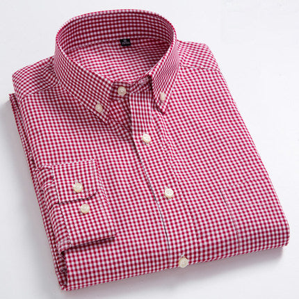 Importé - Chemise Hommes Pur Coton Carreaux Manches Longues