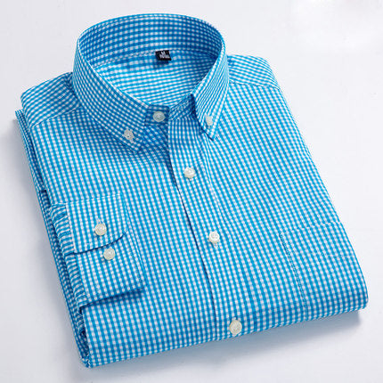 Importé - Chemise Hommes Pur Coton Carreaux Manches Longues