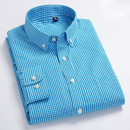 Importé - Chemise Hommes Pur Coton Carreaux Manches Longues