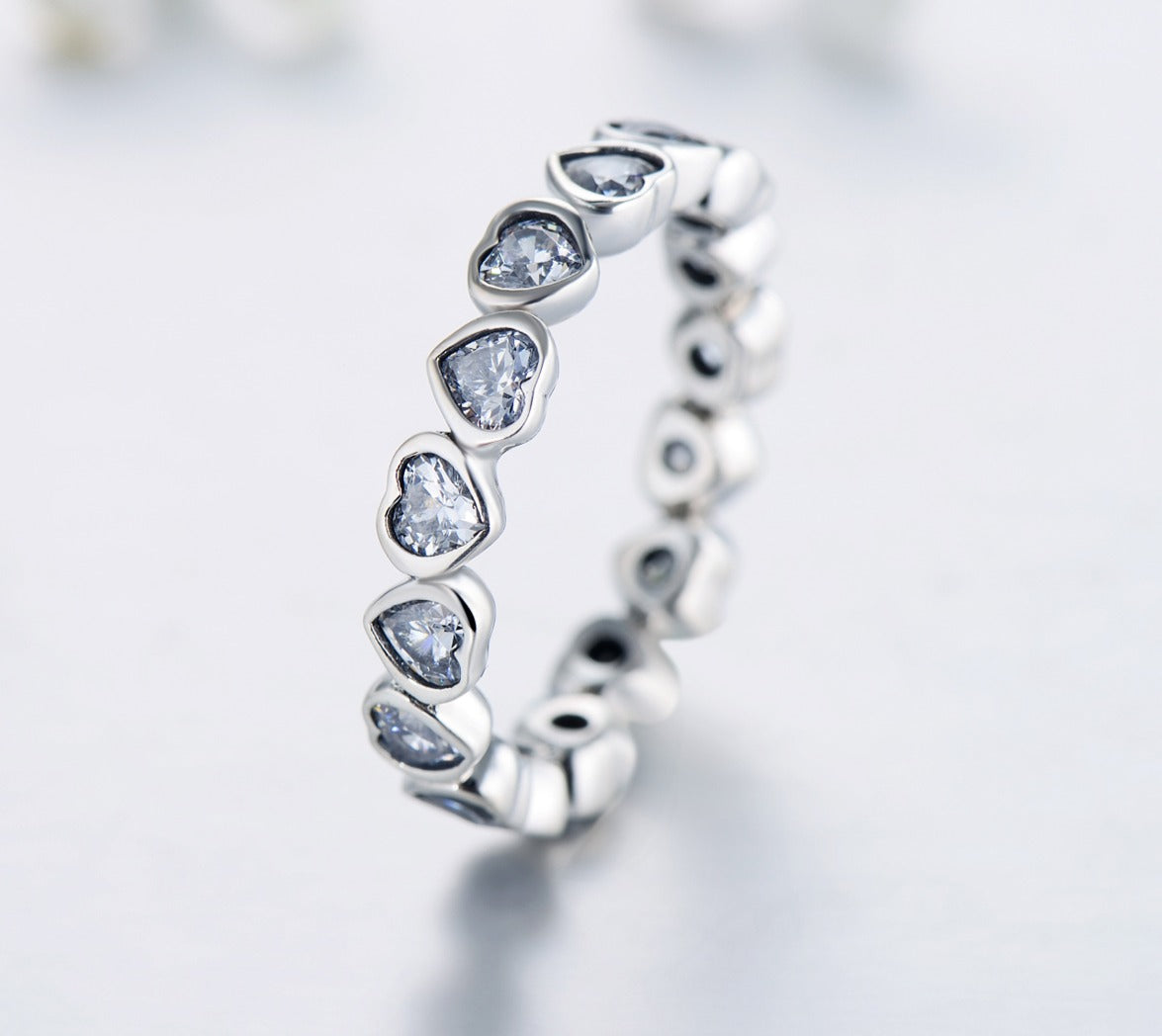 Importé - Bague Motif Cœur Pour Femmes en Argent