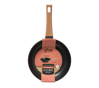 POÊLE-24CM-EN FONTE D’ALU MANCHE EN BOIS LIGNE ÉQUILIBRE