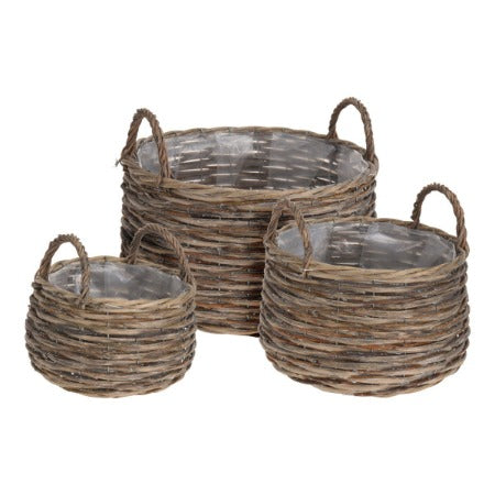 PANIER EN ROSEAU ROTIN-SET DE 3PCS-33/26/21CM