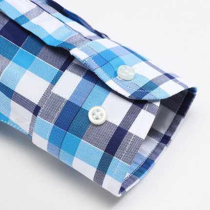 Importé - Chemise Hommes Pur Coton Carreaux Manches Longues
