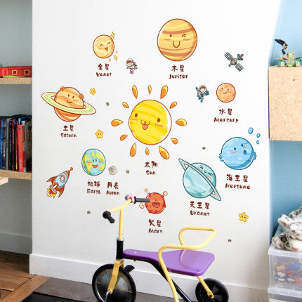 Importé - Décoration autocollants de planète Bébé/Enfant