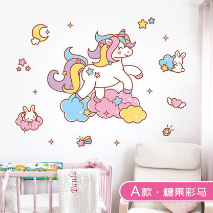 Importé - Décoration Murale Papier Peint Motif Cheval pour Bébé/Enfant
