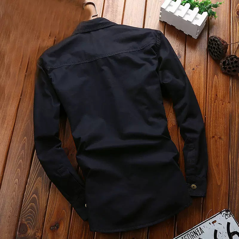 Importé - Chemise Homme Pur Coton Manches Longues