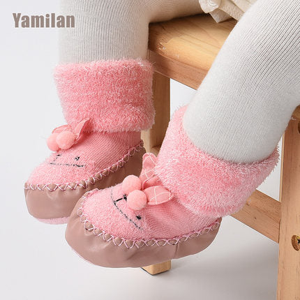 Importé - Chaussons Bébé/Enfants 100% Coton Antidérapant en Nœuds Papillon de 0-2 Ans