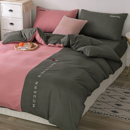 Importé - Drap De Lit Ponçage 4 Pièces Brodé Couette De Style Nordique 3 Pièces 4 Housse De Couette En Coton