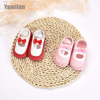 Importé - lot de 2 Paires de Chaussons Bébé/Enfants 100% Coton à Nœud Papillon