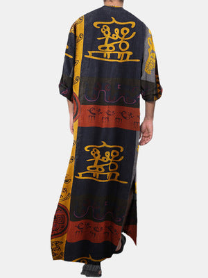 Importé - Boubou Leger Pour Homme Manches Longues à Motifs