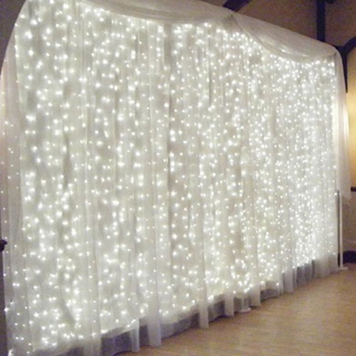 RIDEAU LUMINEUX -600 AMPOULES -BLANC 54646