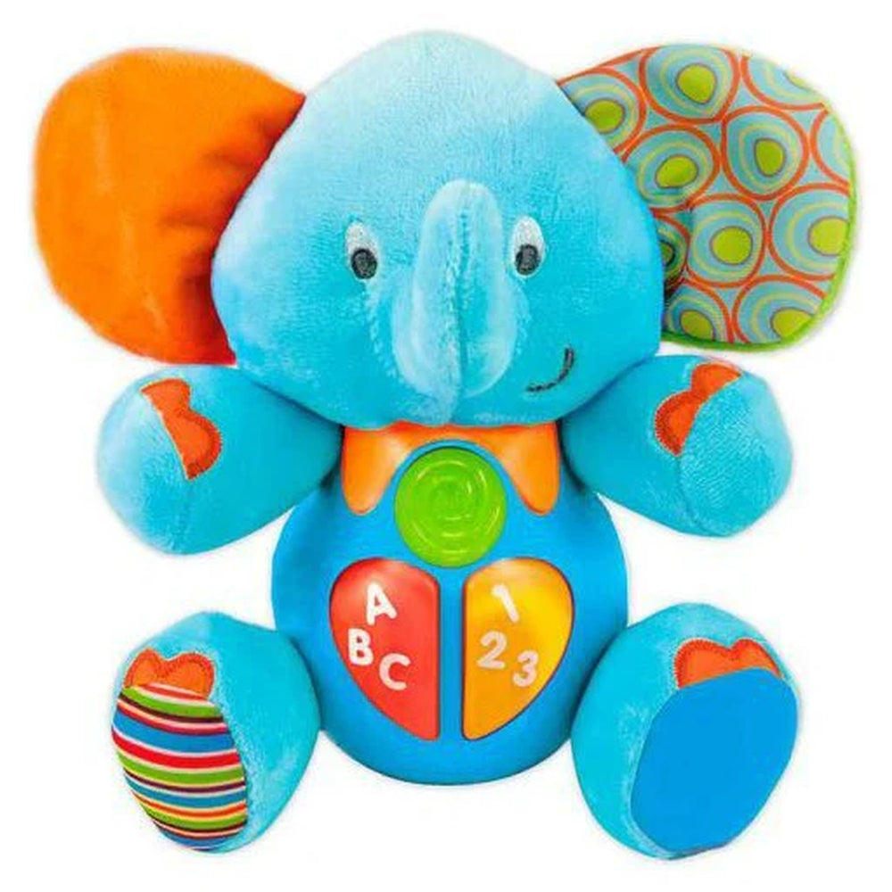 JEU DE BEBE-PELUCHE MUSICALE-ELEPHANT BLEU+3MOIS