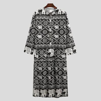 Importé - Boubou Leger Pour Homme Manches Longues à Motifs