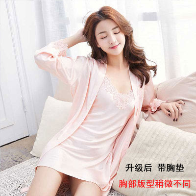Importé - Ensemble Pyjamas + Nuisette en soie pour Femme