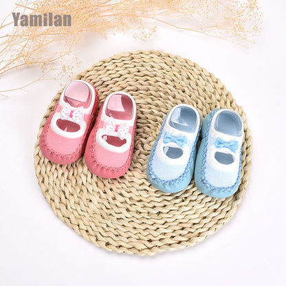 Importé - lot de 2 Paires de Chaussons Bébé/Enfants 100% Coton à Nœud Papillon