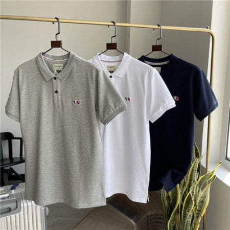 Importé -  T-Shirt Polo Homme Brodé Manches Courtes Décontracté Tendance