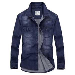 Importé - Chemise Jean Homme Décontractée Manches Longues